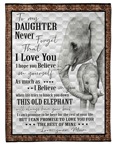 Elephant - Great Gift From Mom To Daughter Fleece Blanket