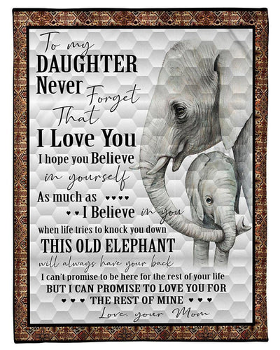Elephant - Great Gift From Mom To Daughter Fleece Blanket