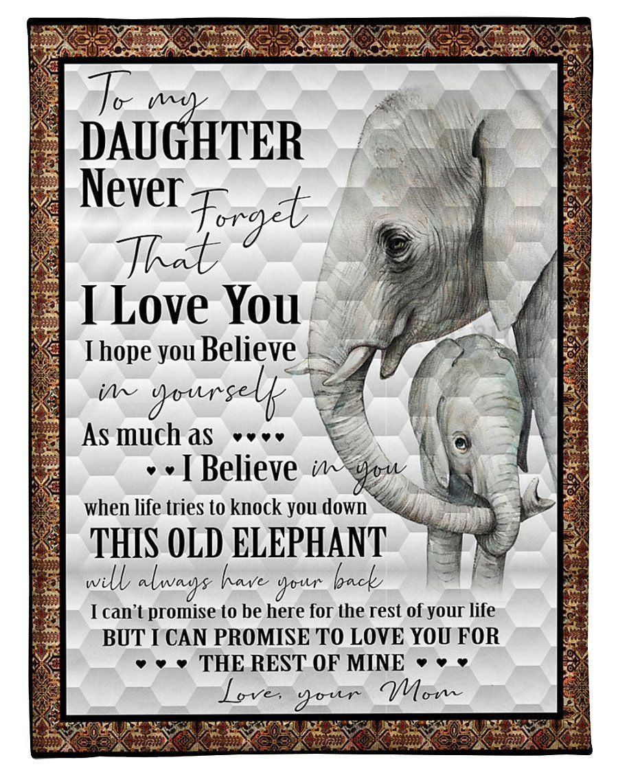 Elephant - Great Gift From Mom To Daughter Fleece Blanket