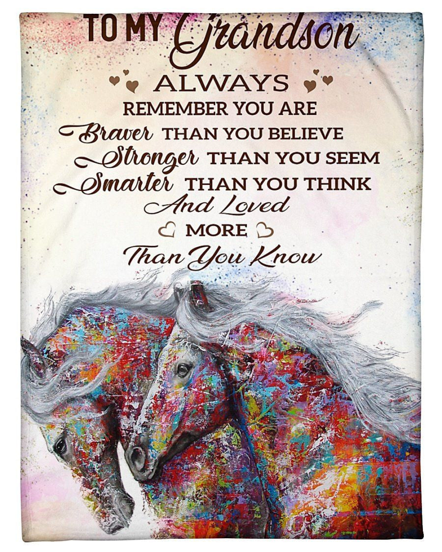 Always Remember You Are Smarter Than You Think Great Gift For Grandson Fleece Blanket
