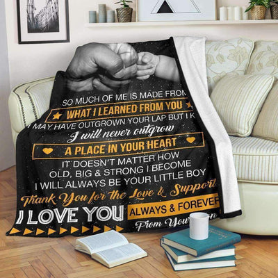 What I Learned From You Message Son Gift For Dad Fleece Blanket