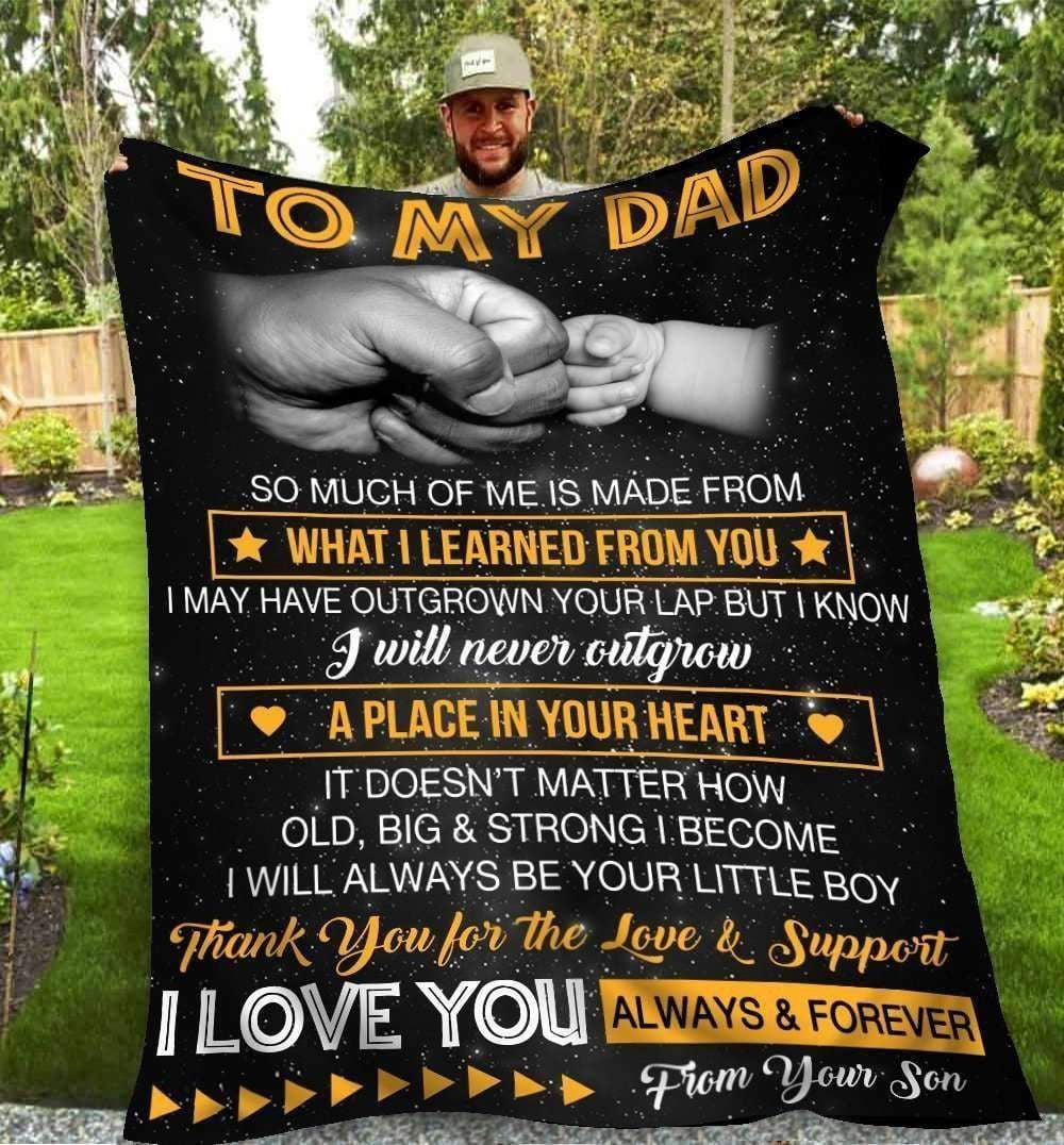 What I Learned From You Message Son Gift For Dad Fleece Blanket