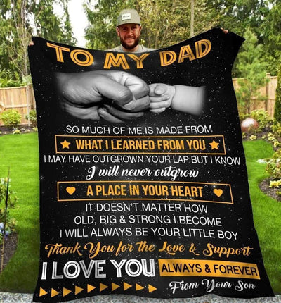 What I Learned From You Message Son Gift For Dad Fleece Blanket