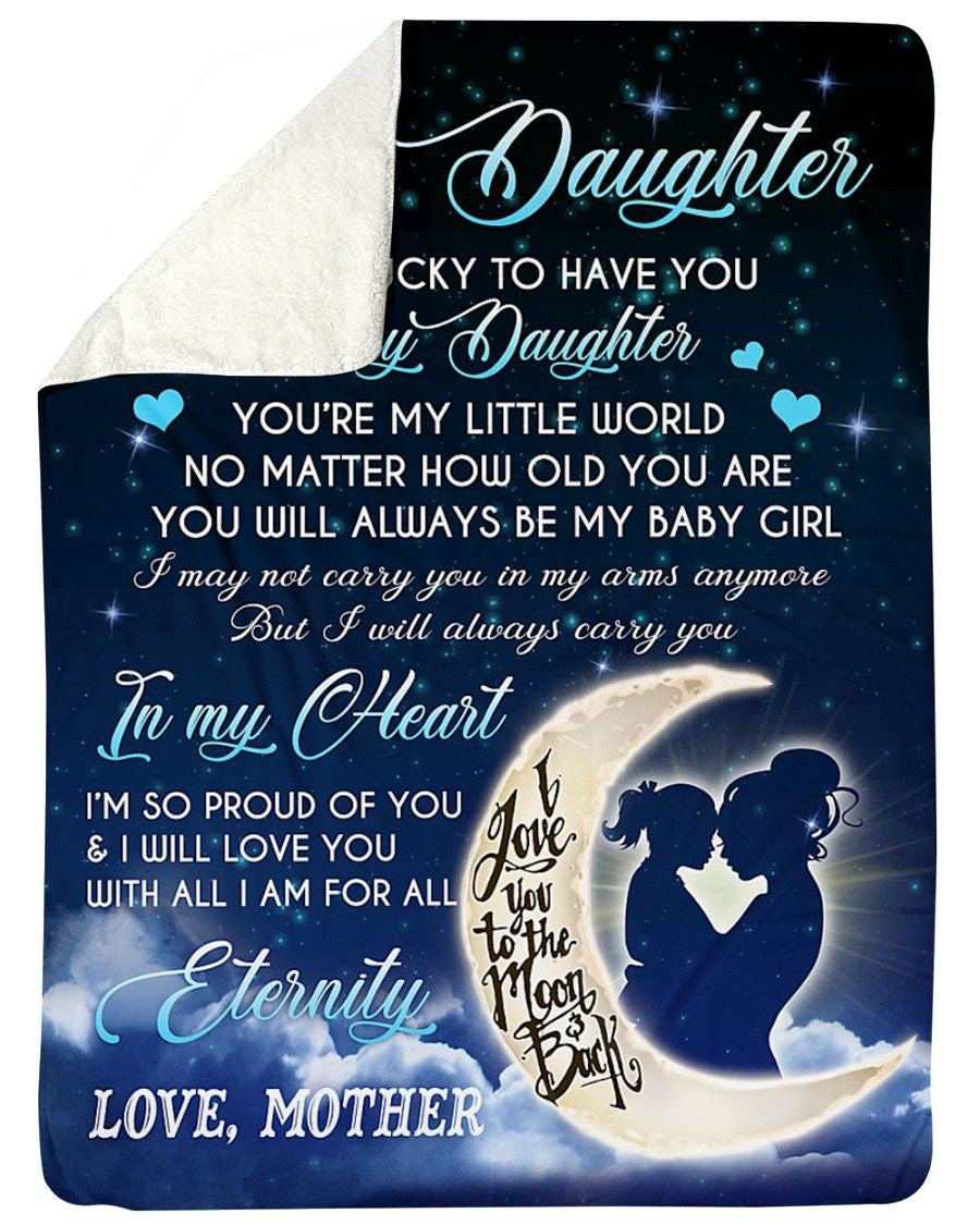 Lovely Message From Mother Gifts For Daughters Fleece Blanket