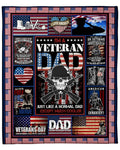 I'm A Veteran Dad Much Cooler American Flag Fleece Blanket Fleece Blanket