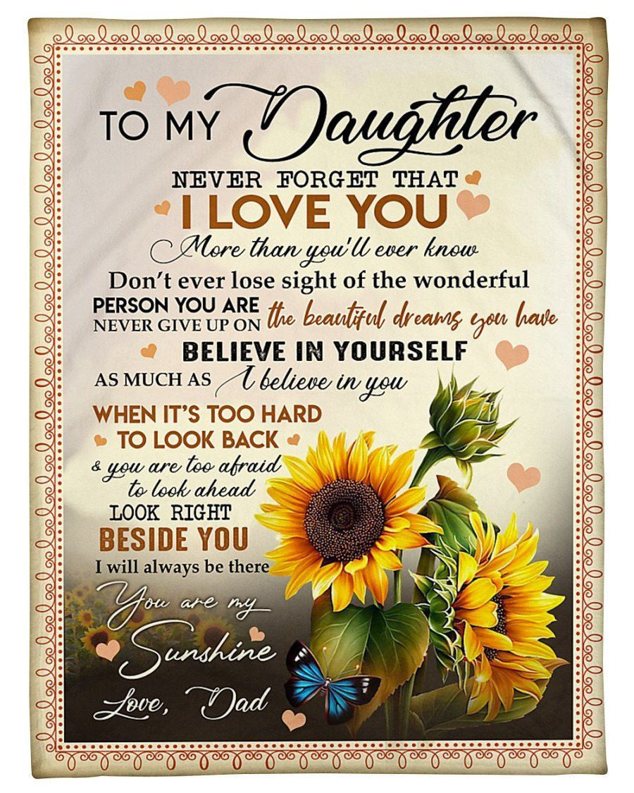 Best Gift For Daughter Never Forget You Are My Treasure Fleece Blanket Fleece Blanket