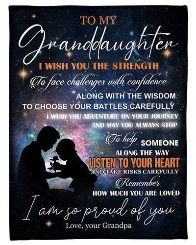 To My Granddaughter You're Welcome Fleece Blanket
