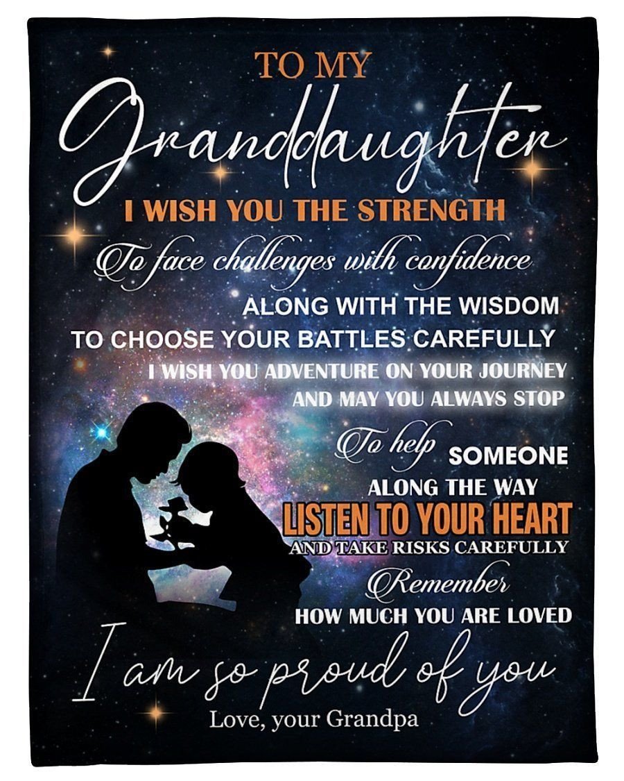 To My Granddaughter You're Welcome Fleece Blanket