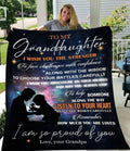To My Granddaughter You're Welcome Fleece Blanket