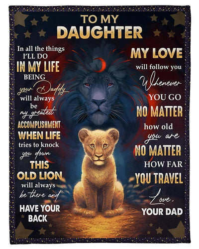 My Love Will Follow You Dad To Daughter Fleece Blanket Fleece Blanket