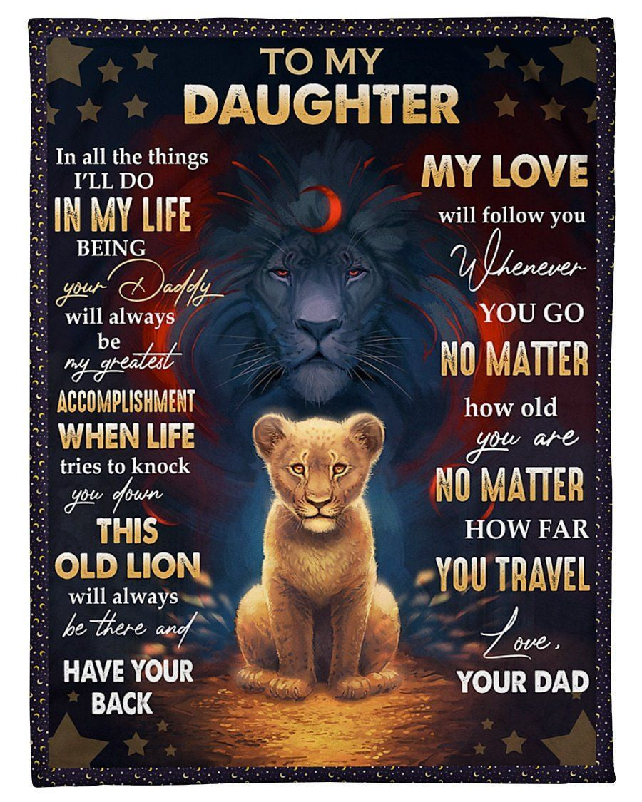 My Love Will Follow You Dad To Daughter Fleece Blanket Fleece Blanket