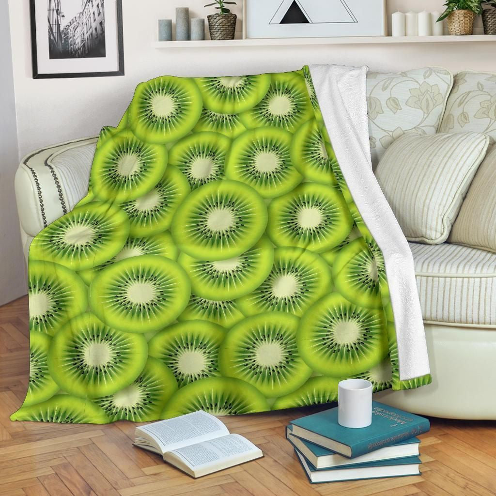 For Who Love Fruit Kiwi Pattern Print Design Fleece Blanket