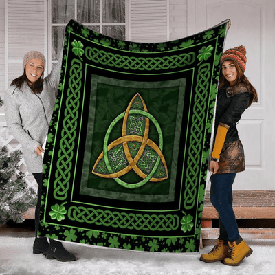 Irish Clover Symbol Green Fleece Blanket