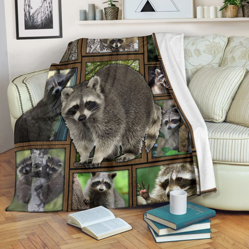 3d Funny Raccoon Gift For Raccoon Lovers Fleece Blanket