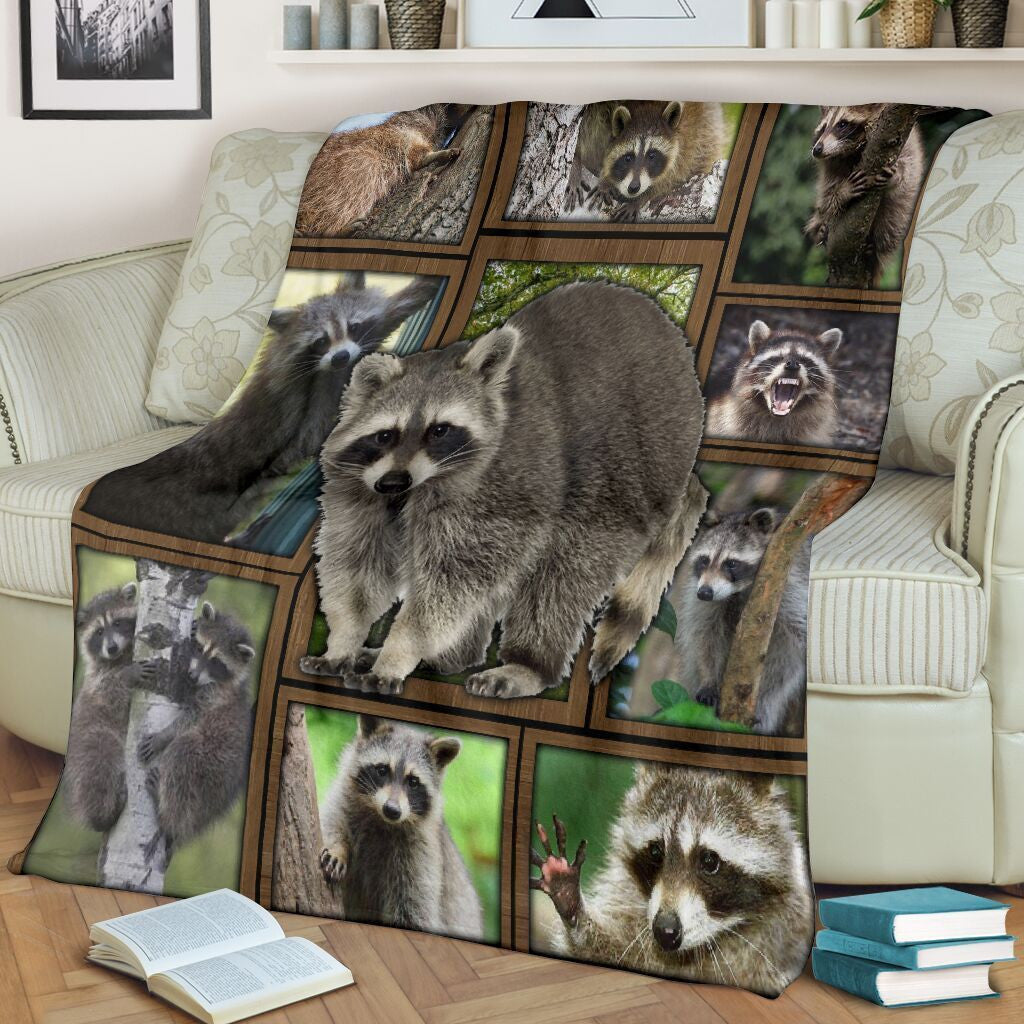 3d Funny Raccoon Gift For Raccoon Lovers Fleece Blanket