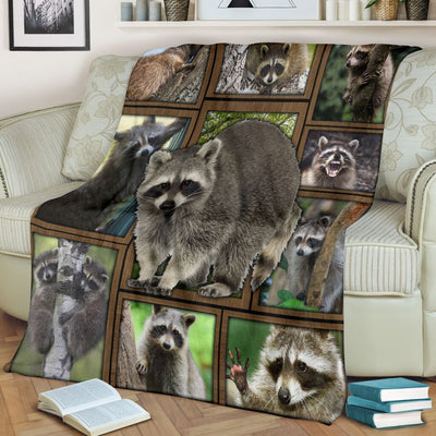 3d Funny Raccoon Gift For Raccoon Lovers Fleece Blanket