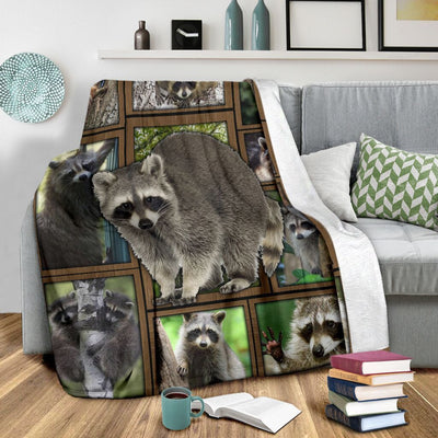 3d Funny Raccoon Gift For Raccoon Lovers Fleece Blanket