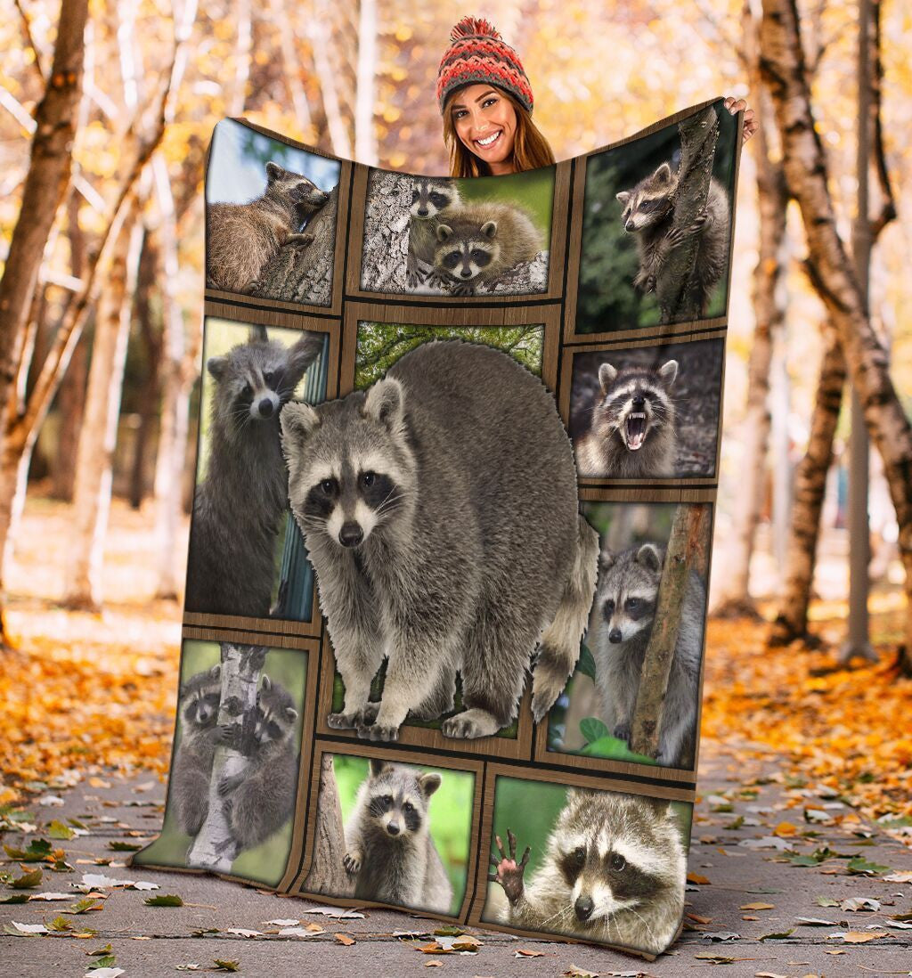 3d Funny Raccoon Gift For Raccoon Lovers Fleece Blanket