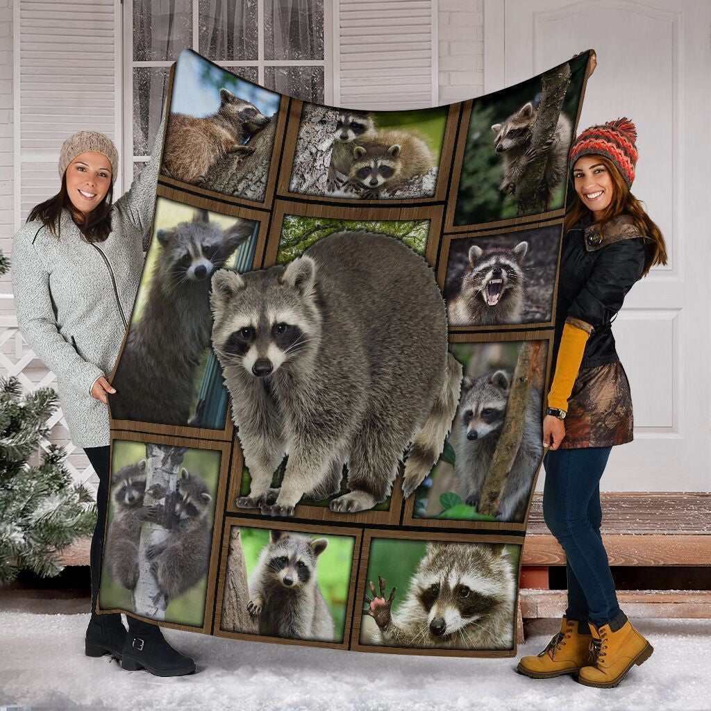 3d Funny Raccoon Gift For Raccoon Lovers Fleece Blanket