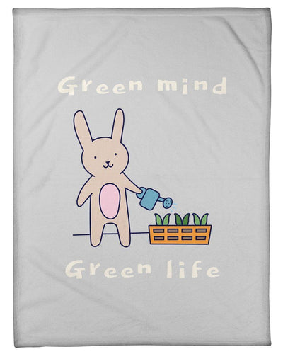 Rabbit Green Mind Green Life Fleece Blanket