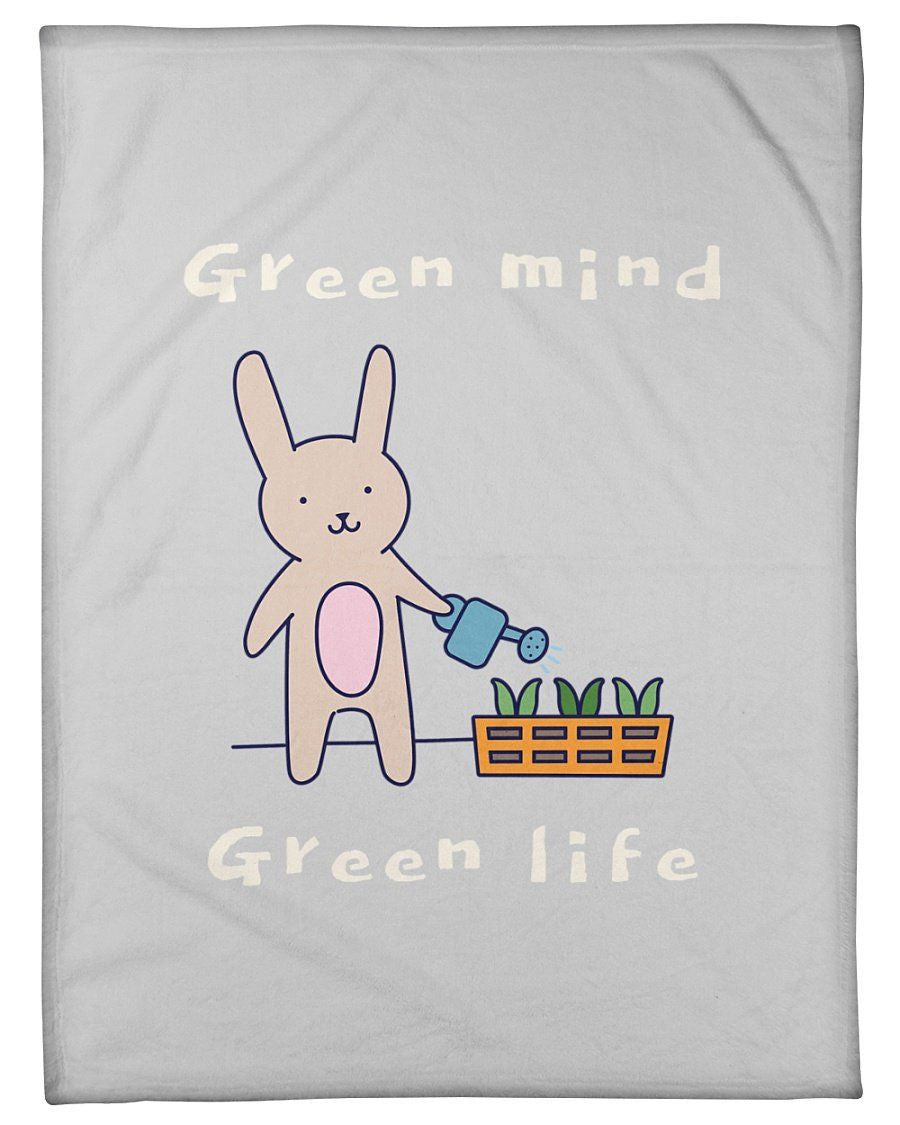 Rabbit Green Mind Green Life Fleece Blanket