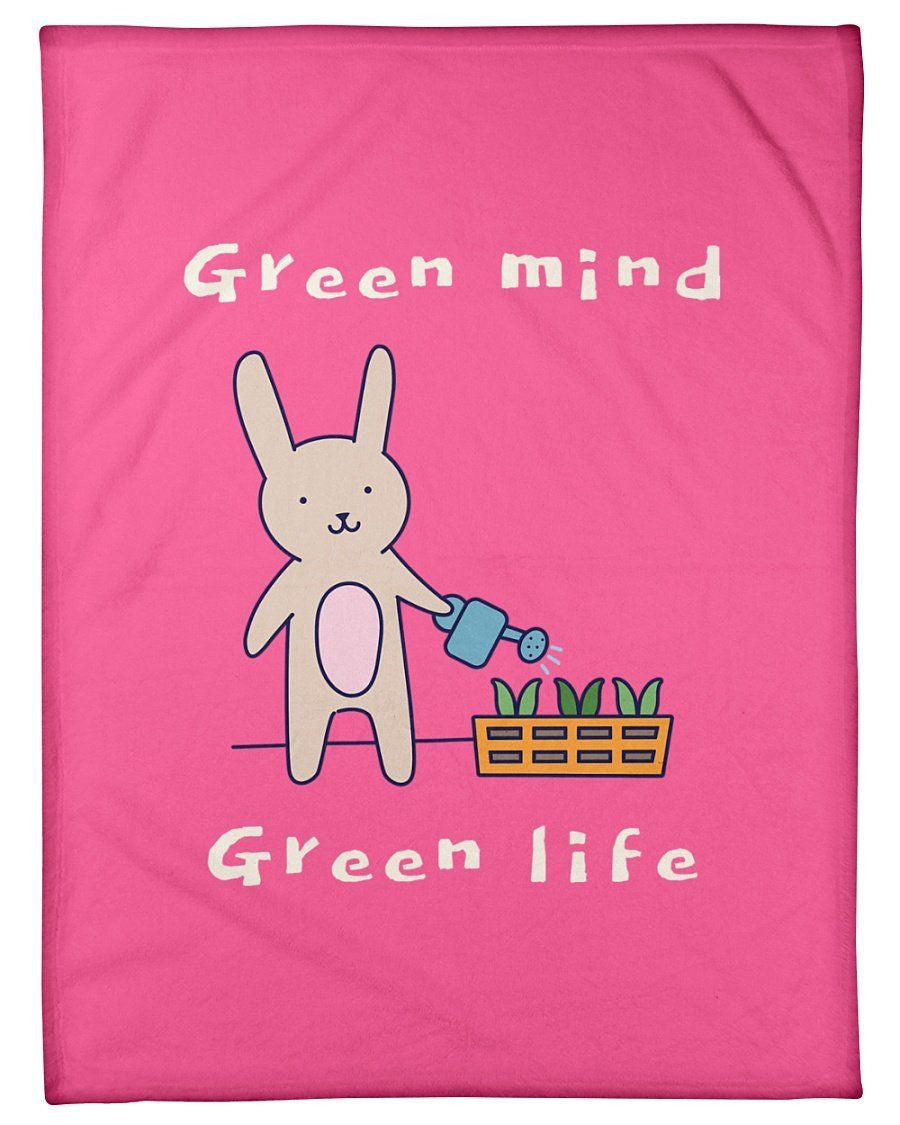 Rabbit Green Mind Green Life Fleece Blanket