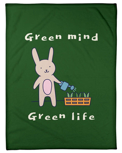 Rabbit Green Mind Green Life Fleece Blanket