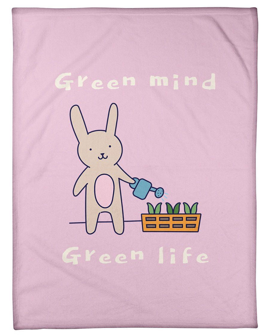 Rabbit Green Mind Green Life Fleece Blanket