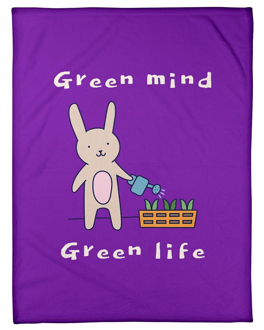 Rabbit Green Mind Green Life Fleece Blanket