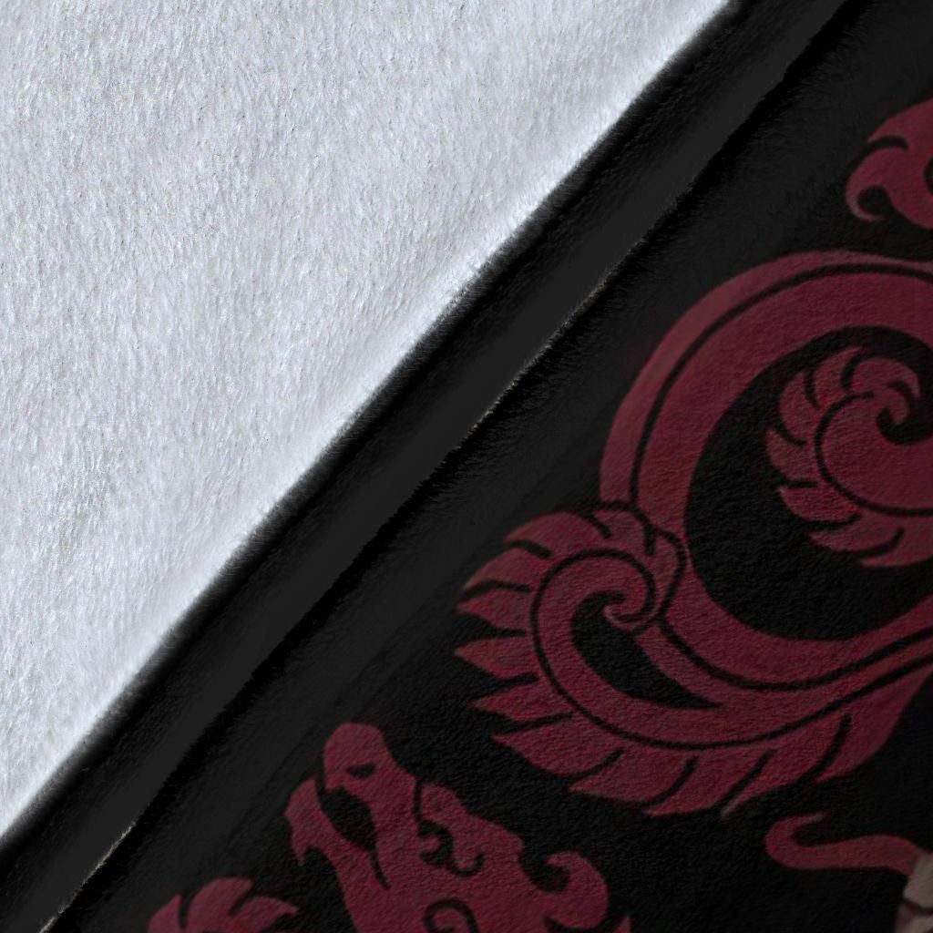 Tattoo Dragon Skull Head Printed Fleece Blanket