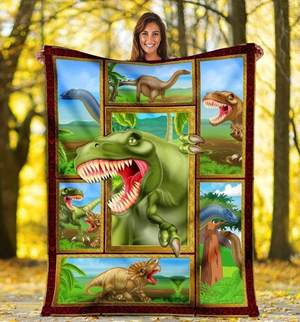 T Rex Roaring Wild Life Fleece Blanket Gift For Men