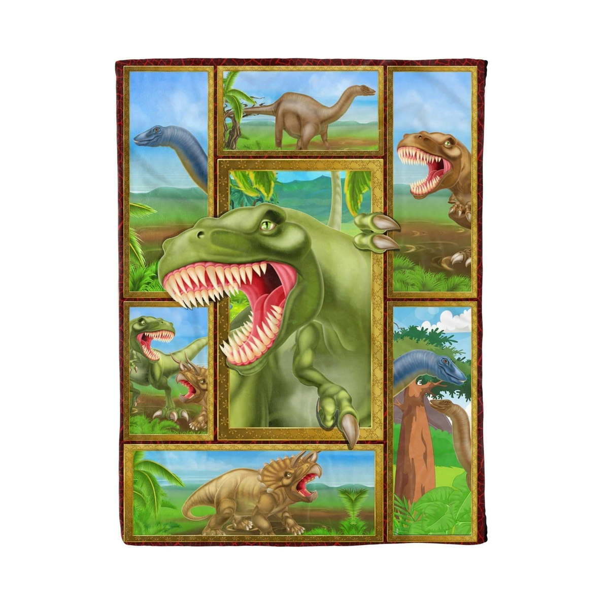 T Rex Roaring Wild Life Fleece Blanket Gift For Men