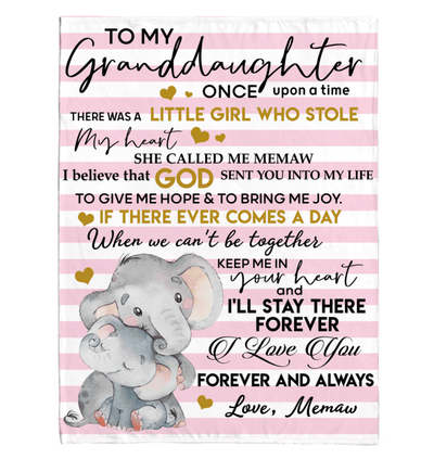 Memaw To My Granddaughter I'll Stay There Forever Fleece Blanket Fleece Blanket