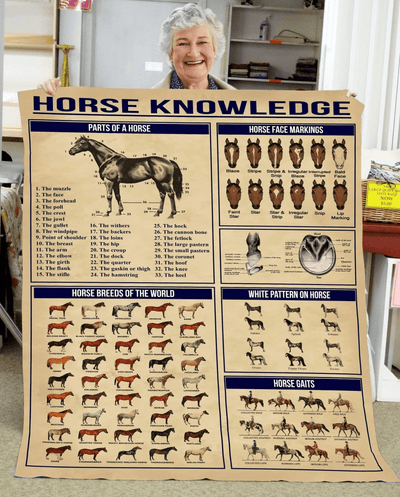 Horse Knowledge Fleece Blanket Gift For Men