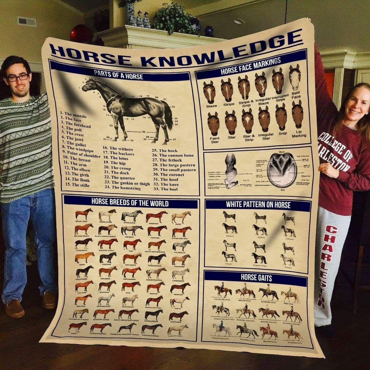 Horse Knowledge Fleece Blanket Gift For Men