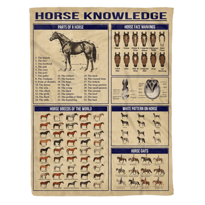 Horse Knowledge Fleece Blanket Gift For Men
