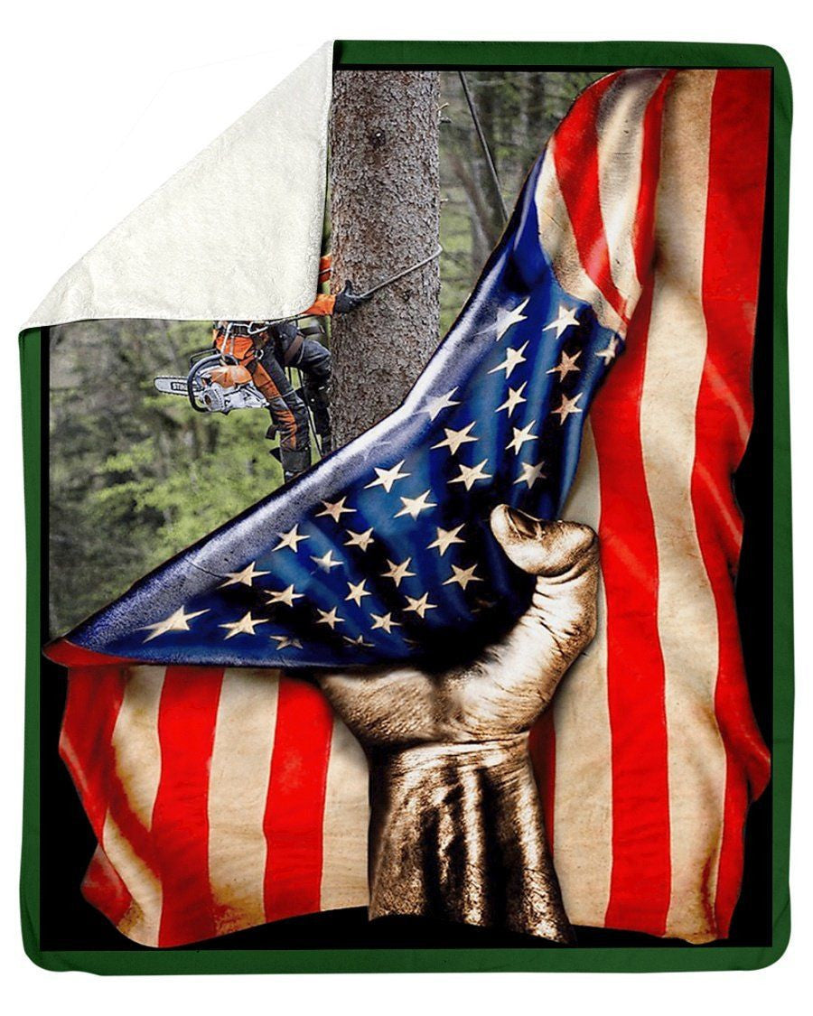 Arborist American Flag Fleece Blanket