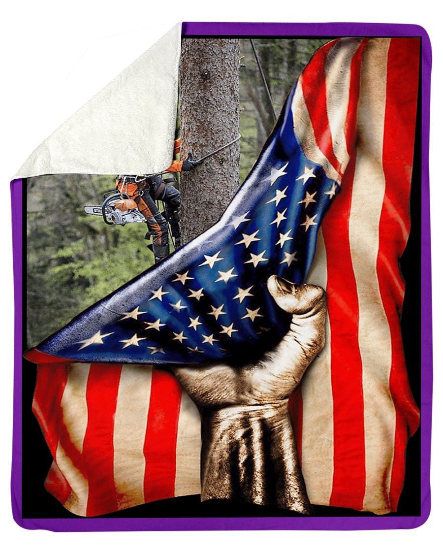 Arborist American Flag Fleece Blanket