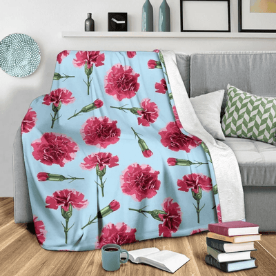 Carnations Pattern Print Design Fleece Blanket