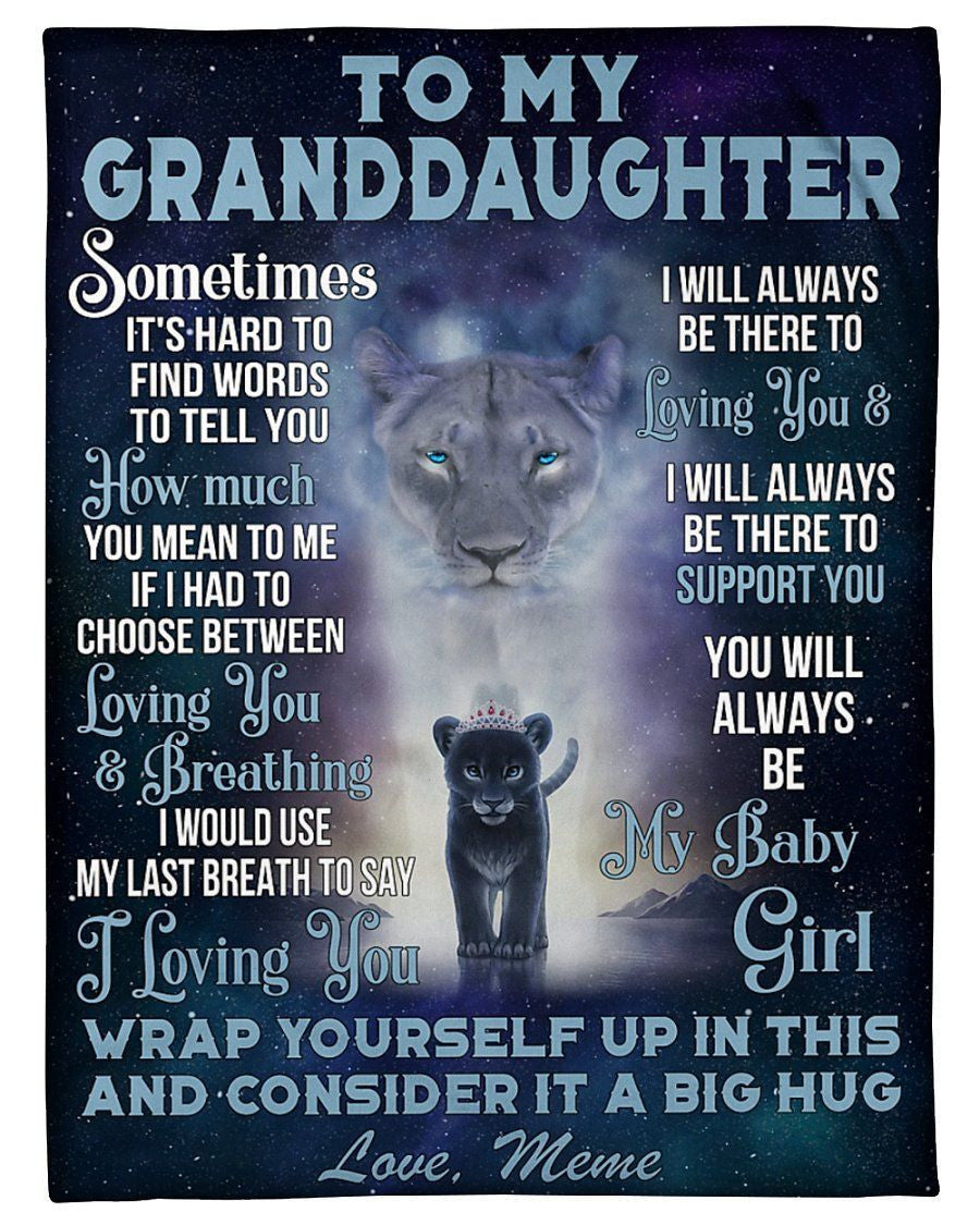 Meme To Granddaughter Customized Name Lion Always Be There To Love You Fleece Blanket Fleece Blanket