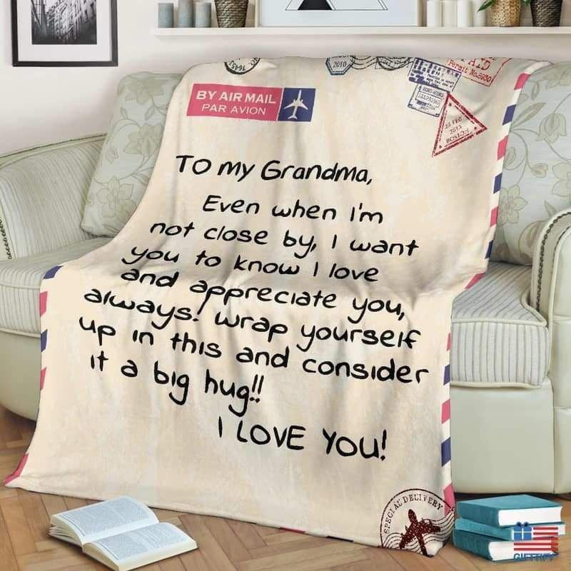 To My Grandma I Love You Love Letter Printed Fleece Blanket