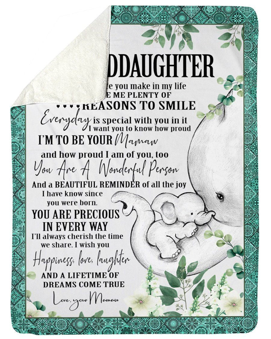 Elephant Lovely Message From Mamaw Gifts For Granddaughters Fleece Blanket