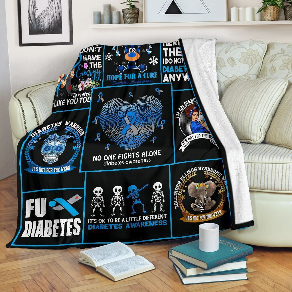 No One Fights Alone Diabetes-Awareness Fleece Blanket