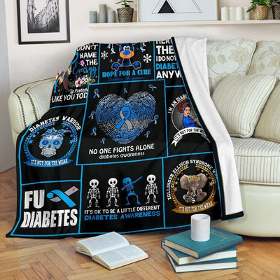 No One Fights Alone Diabetes-Awareness Fleece Blanket