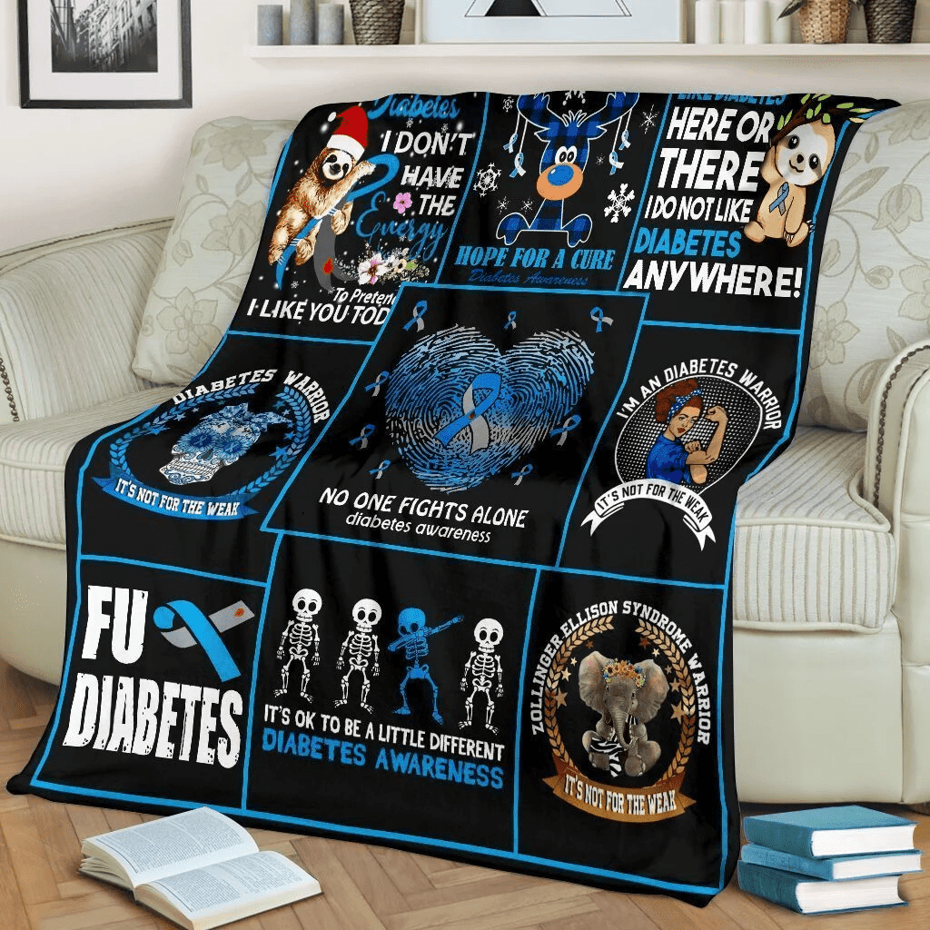 No One Fights Alone Diabetes-Awareness Fleece Blanket