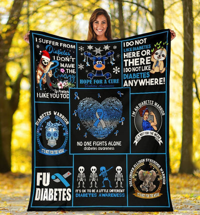 No One Fights Alone Diabetes-Awareness Fleece Blanket