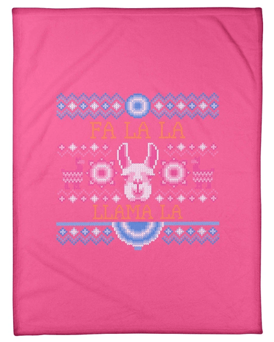 Llama La Christmas Fleece Blanket