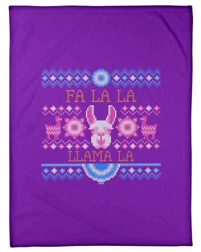 Llama La Christmas Fleece Blanket