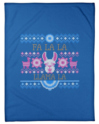 Llama La Christmas Fleece Blanket
