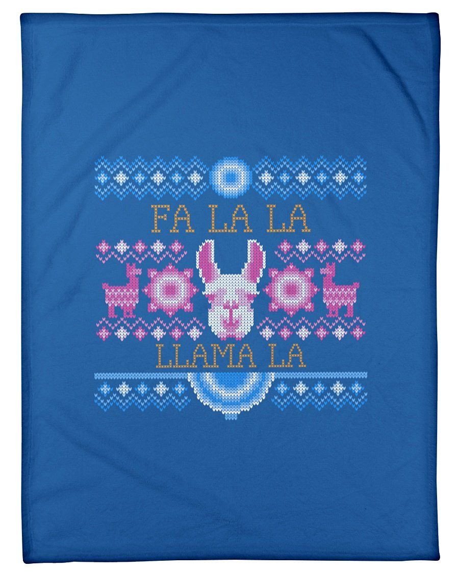 Llama La Christmas Fleece Blanket